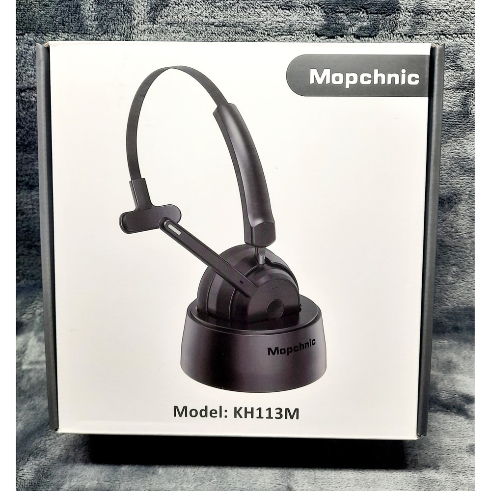 Mopchnic Wireless Headset with Upgraded Microphone AI Noise Canceling Black